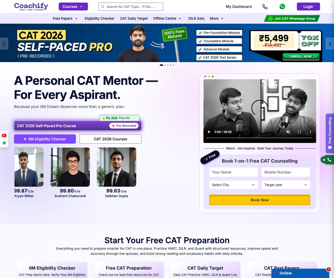CoachifyLive CAT preparation and coaching platform